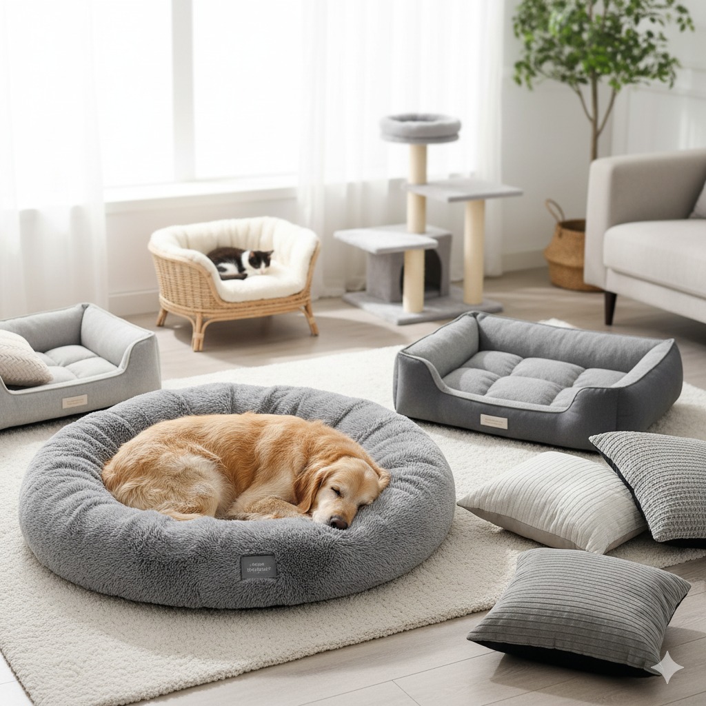 Kedi ve Köpek İçin Uyku Minderleri ve Peluş Yataklar
